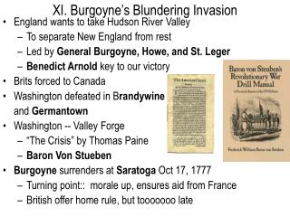 XI. Burgoyne’s Blundering Invasion