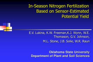 In-Season Nitrogen Fertilization Based on Sensor-Estimated Potential Yield