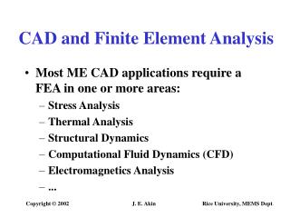 CAD and Finite Element Analysis