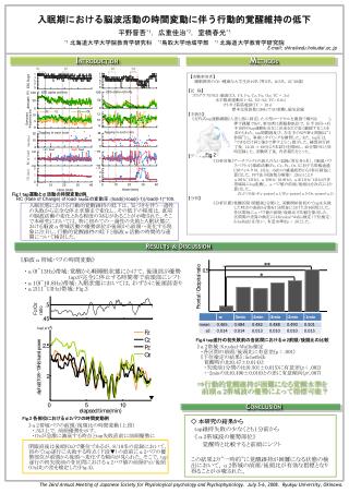 入眠期における脳波活動の時間変動に伴う行動的覚醒維持の低下 平野晋吾 * 1 ，広重佳治 * 2 ，室橋春光 * 3