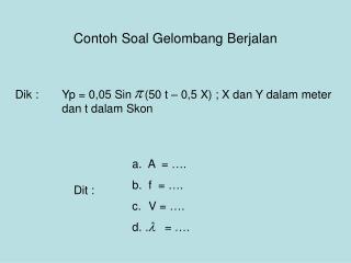 Contoh Soal Gelombang Berjalan