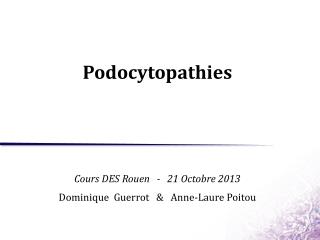 Podocytopathies