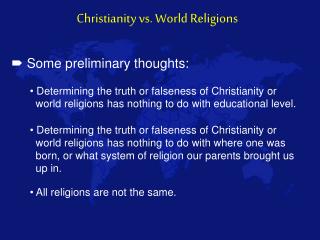 Christianity vs. World Religions