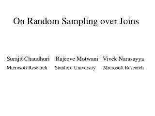 On Random Sampling over Joins