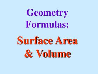Geometry Formulas:
