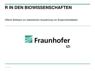 R in den Biowissenschaften