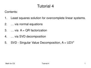 Tutorial 4