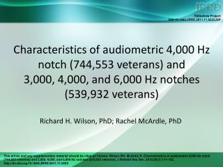 Richard H. Wilson, PhD; Rachel McArdle, PhD