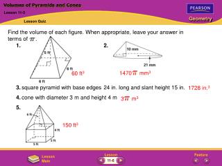 Volumes of Pyramids and Cones