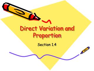 Direct Variation and Proportion