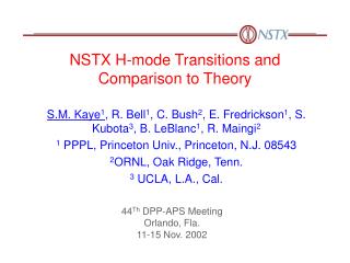 NSTX H-mode Transitions and Comparison to Theory