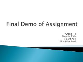 Final Demo of Assignment