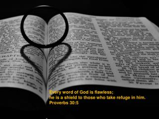 Every word of God is flawless; he is a shield to those who take refuge in him. Proverbs 30:5