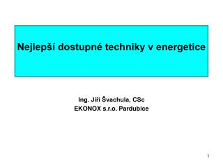 Nejlepší dostupné techniky v energetice