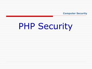 PHP Security