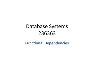 Database Systems 236363