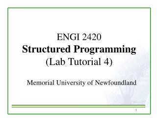 ENGI 2420 Structured Programming (Lab Tutorial 4)