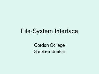 File-System Interface