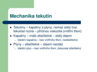 Mechanika tekutin