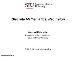 Discrete Mathematics: Recursion