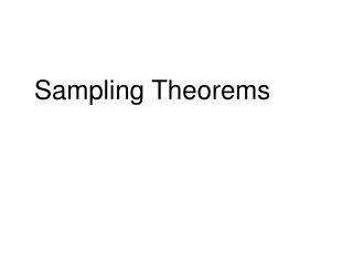 Sampling Theorems