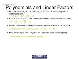 Polynomials and Linear Factors