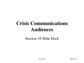 Crisis Communications Audiences