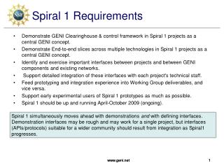 Spiral 1 Requirements