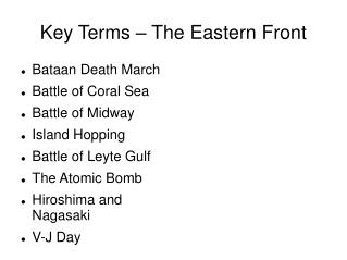 Key Terms – The Eastern Front