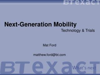 Next-Generation Mobility