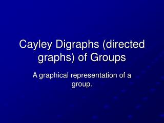 Cayley Digraphs (directed graphs) of Groups