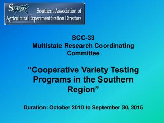 SCC-33 Multistate Research Coordinating Committee