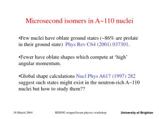 Microsecond isomers in A~110 nuclei