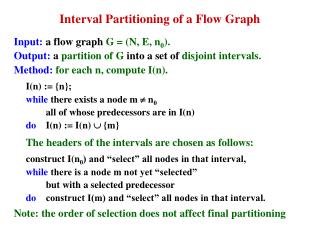 Interval Partitioning of a Flow Graph