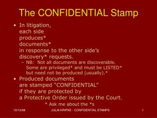 The CONFIDENTIAL Stamp