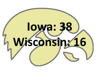 Iowa: 38 Wisconsin: 16