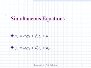 Simultaneous Equations