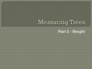 Measuring Trees