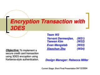 Encryption Transaction with 3DES