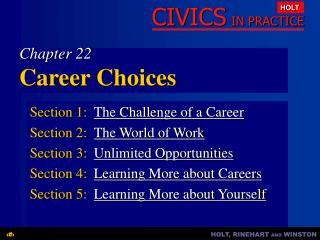 Chapter 22 Career Choices