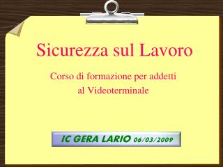 Sicurezza sul Lavoro