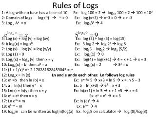Rules of Logs