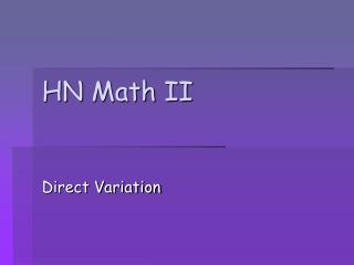 HN Math II