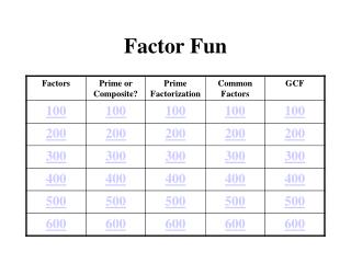 Factor Fun