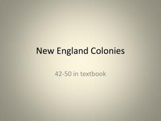 New England Colonies