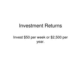 Investment Returns