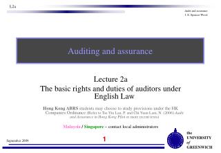 Auditing and assurance