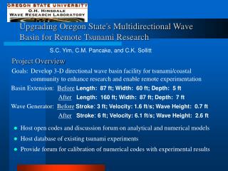 Upgrading Oregon State's Multidirectional Wave Basin for Remote Tsunami Research