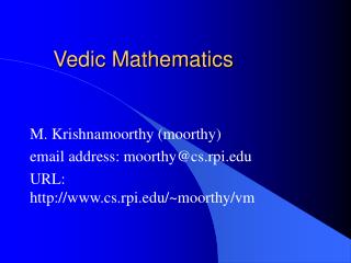 Vedic Mathematics