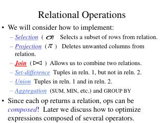 Relational Operations